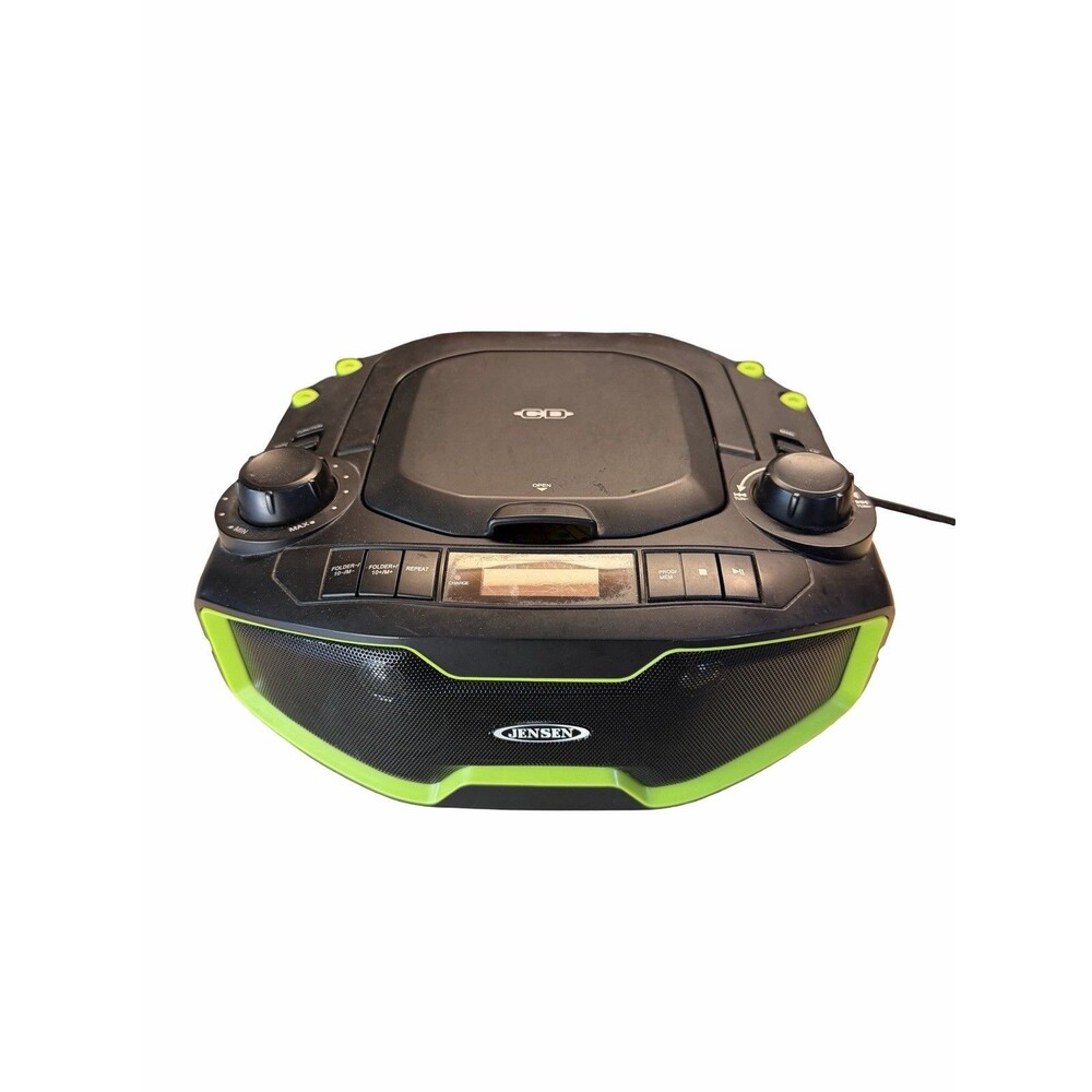 Jensen CD-575 Portable Stereo MP3 CD Player And Radio Green Black Tested  Works